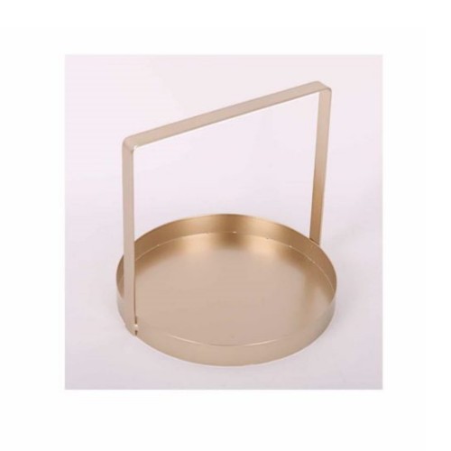 Δίσκος Μεταλλικός Χρυσός Στρογγυλός 25x21.5cm JK Home Decoration 56319