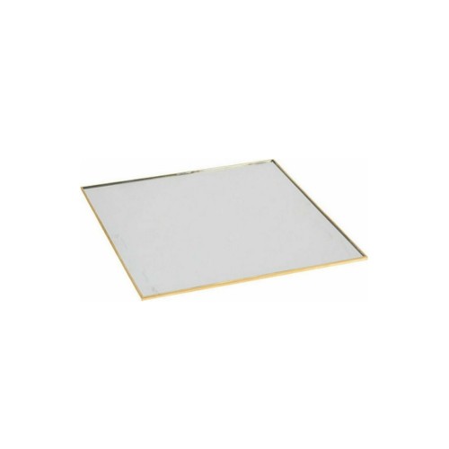 Δισκάκι Τετράγωνο Χρυσό Μεταλλικό 25x25cm Με Καθρέπτη JK Home Decoration 655715 