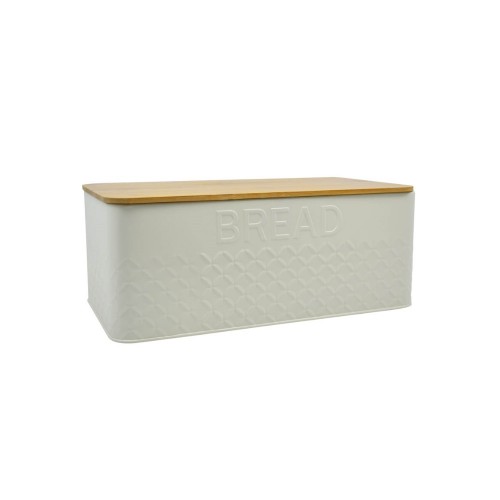 Ψωμιέρα Μεταλλική Ορθογώνια Με Καπάκι Από Ξύλο Μπαμπού Ankor 824694