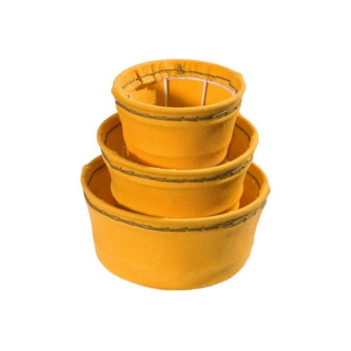 Πανέρι Στρογγυλό Υφασμάτινο Κίτρινο Σετ 3 JK Home Decoration 26126
