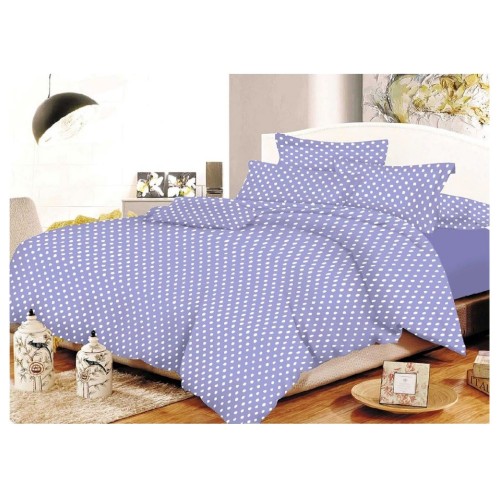 Σετ Σεντόνια Με Λάστιχο Υπέρδιπλα 220x240cm Dots Levanda Cotton Line Κόμβος 45413
