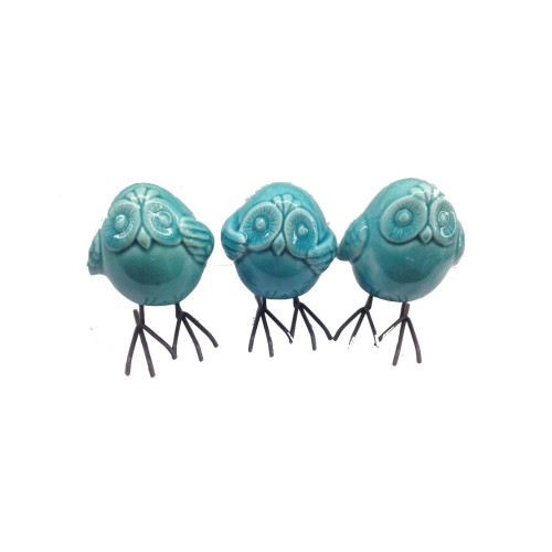 Διακοσμητικά Κεραμικά Πουλιά Σετ 3 Τεμαχίων "Stupid Bird" Lalos Dream House 4090
