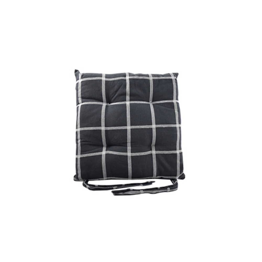 Μαξιλάρι Καρέκλας Καρώ Γκρι Σκούρο 40x40εκ. Chios Hellas MA028