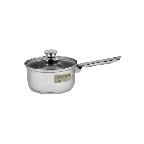 Ανοξείδωτη Κατσαρόλα Γάλακτος 18cm Με Γυάλινο Καπάκι Venus 57218