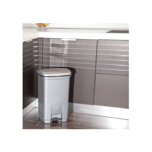 Κάδος Απορριμμάτων Με Πεντάλ Γκρι Τετράγωνος 40lt Viomes 146